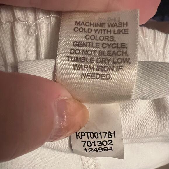 J Jill Pima Capri Leggings Women’s Medium White Pull-On Elastic Waist Pants - Picture 9 of 10